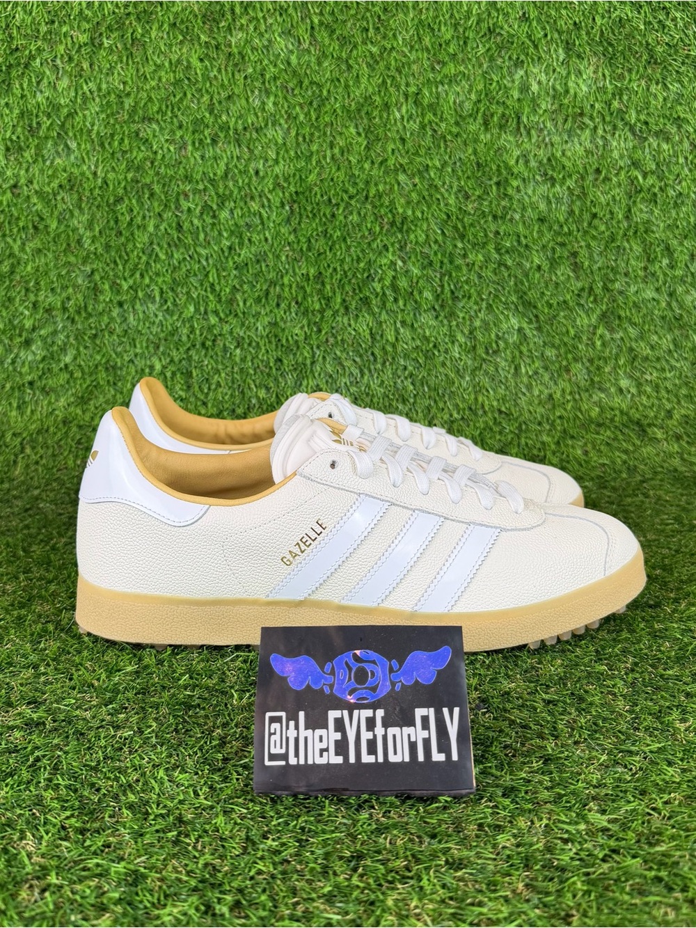 NEW adidas Originals Gazelle Golf Lux Spikeless Chalk White Gum JI4156 Men’s 12